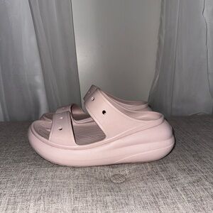 Pink Platform Crocs